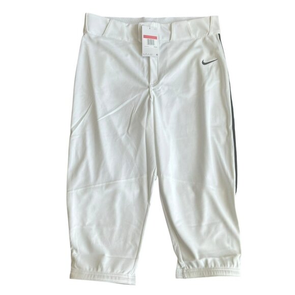 Nike Vapor Select High Black Piped 3/4 Baseball Pant Men's L White BQ9021-106 - Picture 5 of 7